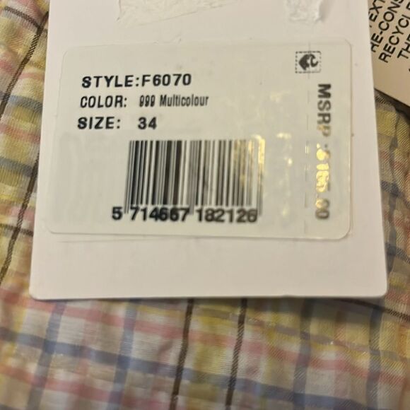 GANNI check-print drawstring shorts size 2 NWT $180 - Picture 8 of 8